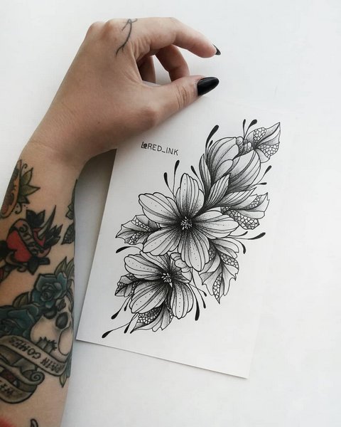 Тату цветок ( фото) - значение татуировки, эскизы 
