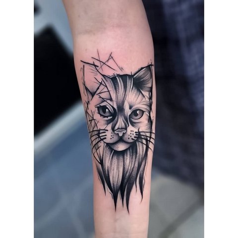 Значение татуировки кошка для девушек и мужчин, египетские кошки, сфинкс, головва кошки, черная, крылья, лапки