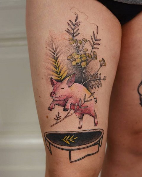 65 фото с символом 2019 года - тату свиньи | TattooAssist