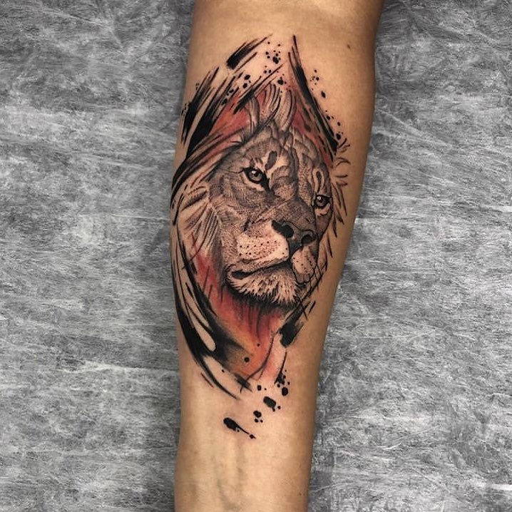 Крутая Татуировка Льва для Мужчин