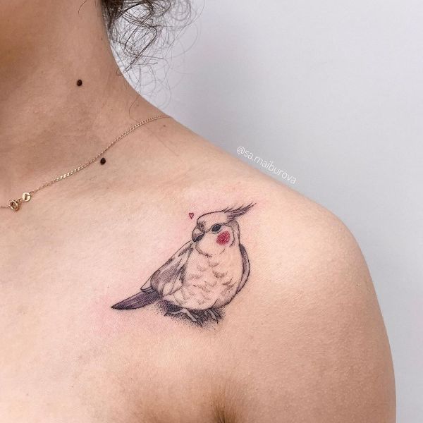 Маленькая Татуировка Попугая для Девушек