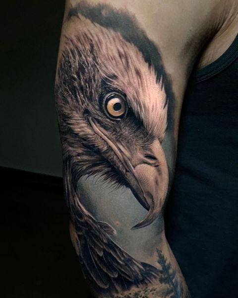 Большая Татуировка Голова Орла