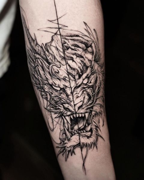 Татуировка Тигр и Дракон