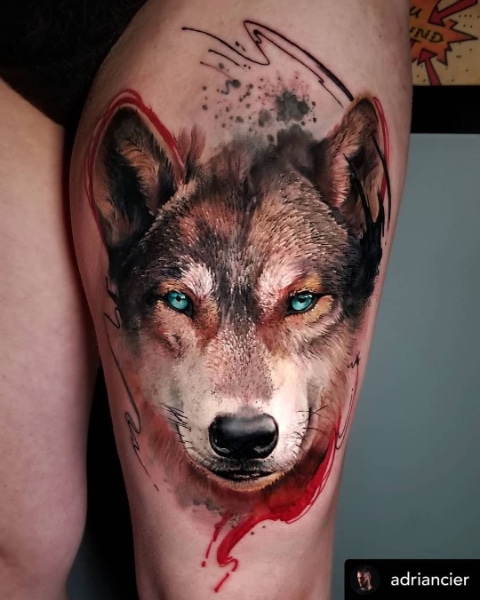 Женская Татуировка Волк