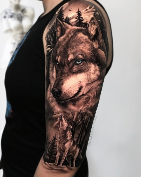 Татуировка Волк в Стиле Реализм