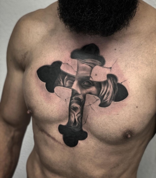 Татуировка Крест с Иисусом