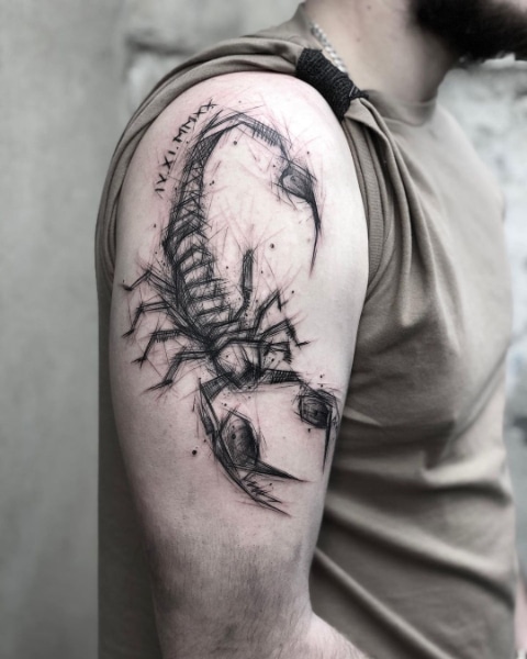 Абстрактная Татуировка Скорпион